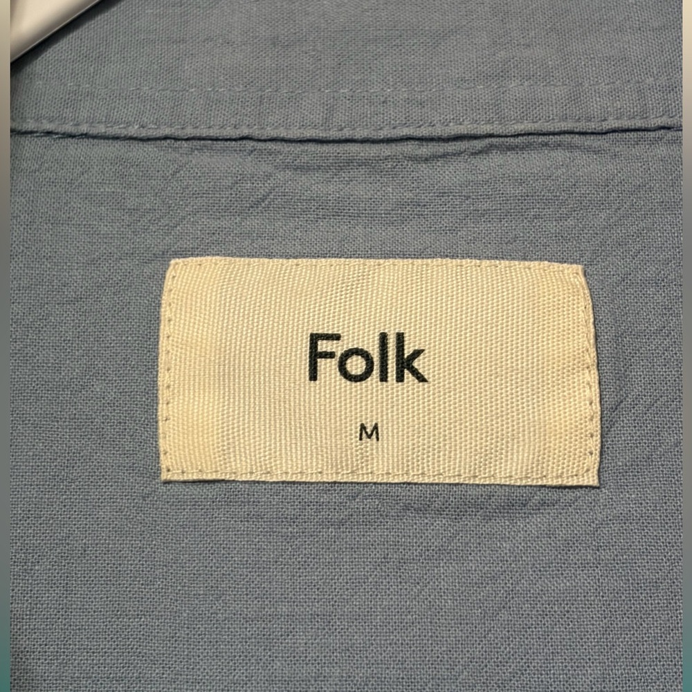 Folk Kota Men's Linen Blend Camp Shirt Embroidered - Picture 3 of 5